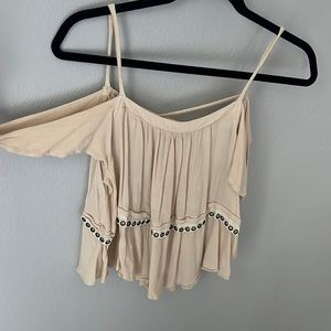 Light straps off the shoulder top